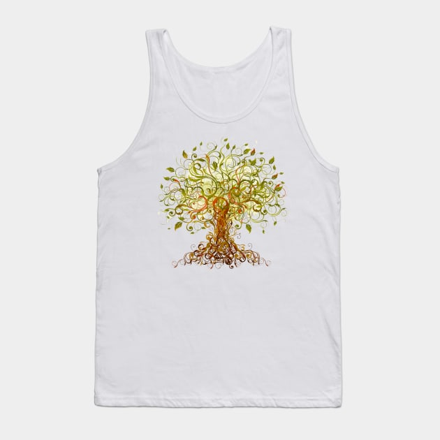 Abstract Swirl Tree Tank Top by Makanahele